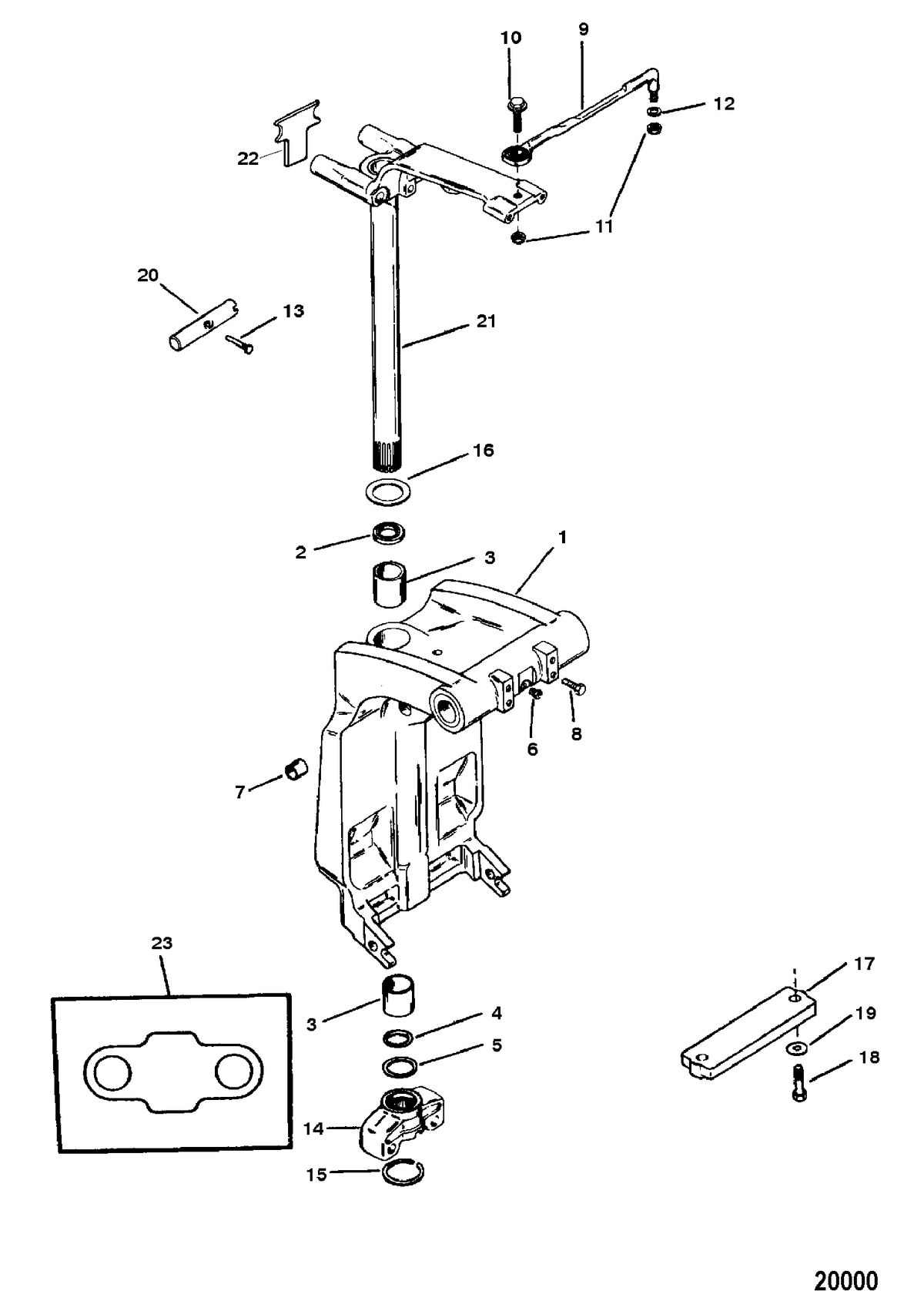 FORCE FORCE 90 H.P. Swivel Bracket And Steering Arm