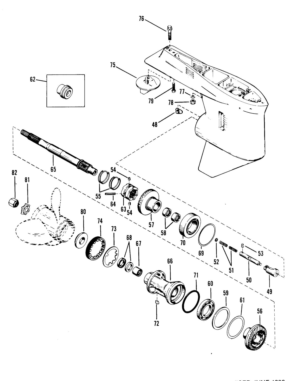 RACE OUTBOARD MOD-VP GEAR HOUSING (PROPELLER SHAFT) DIE CAST NOSE CONE