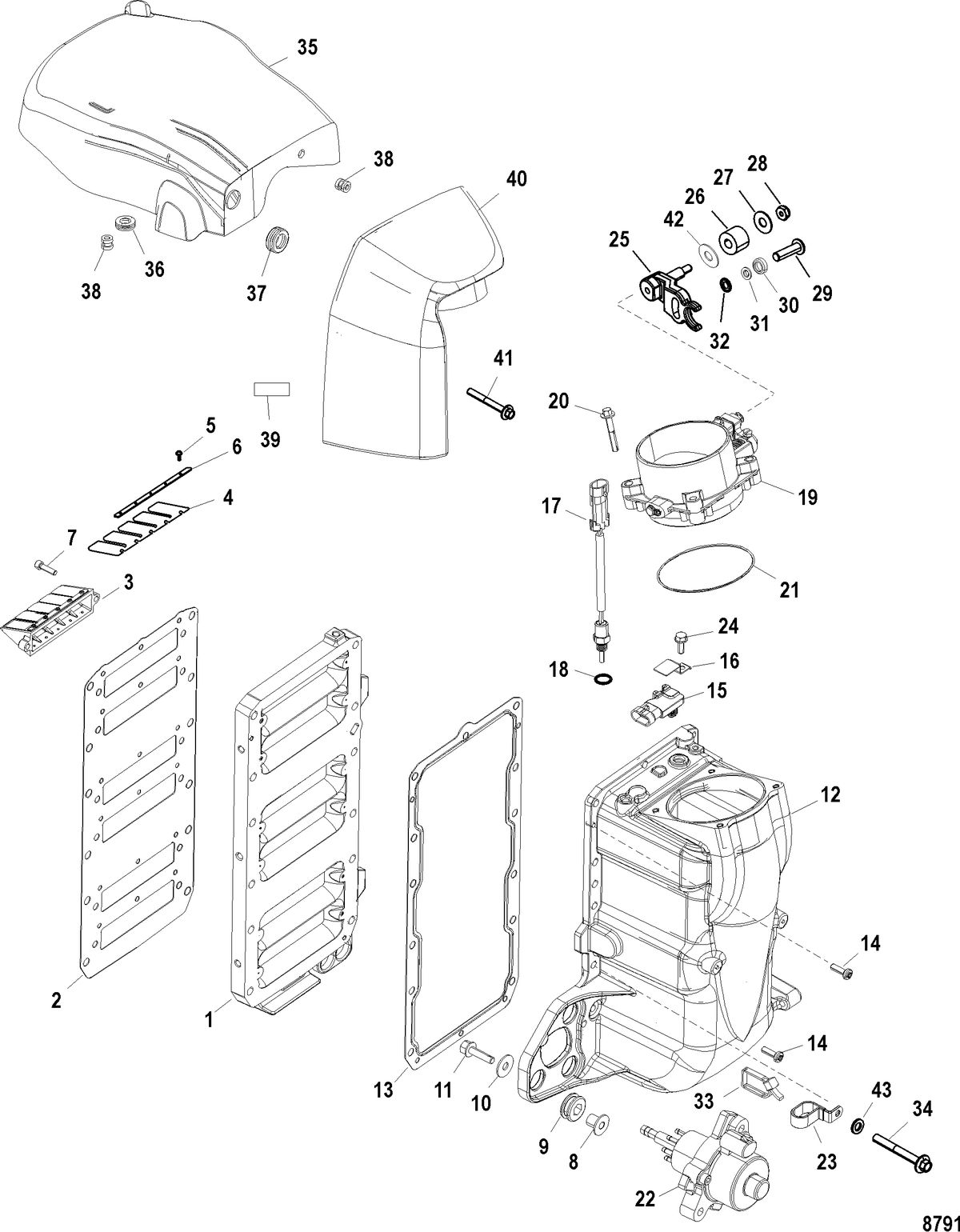MERCURY 225 PRO XS (3.0L) DFI Air Handler
