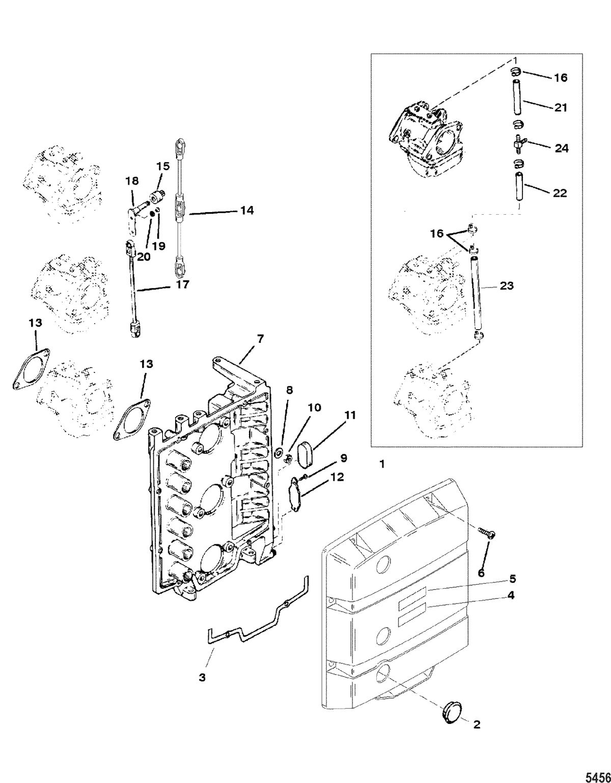 MERCURY/MARINER 75/90 HP 65 JET (3 CYLINDER) Attenuator Plate
