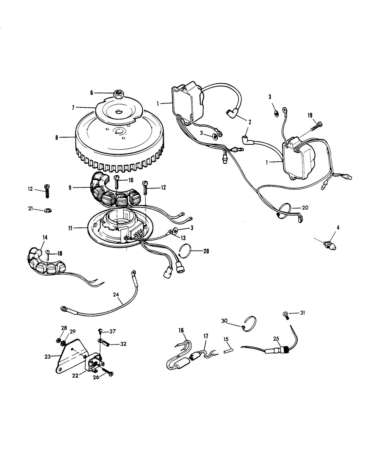 CHRYSLER 6 H.P. SAILOR (PRE-RIGGED) ELECTRICAL COMPONENTS
