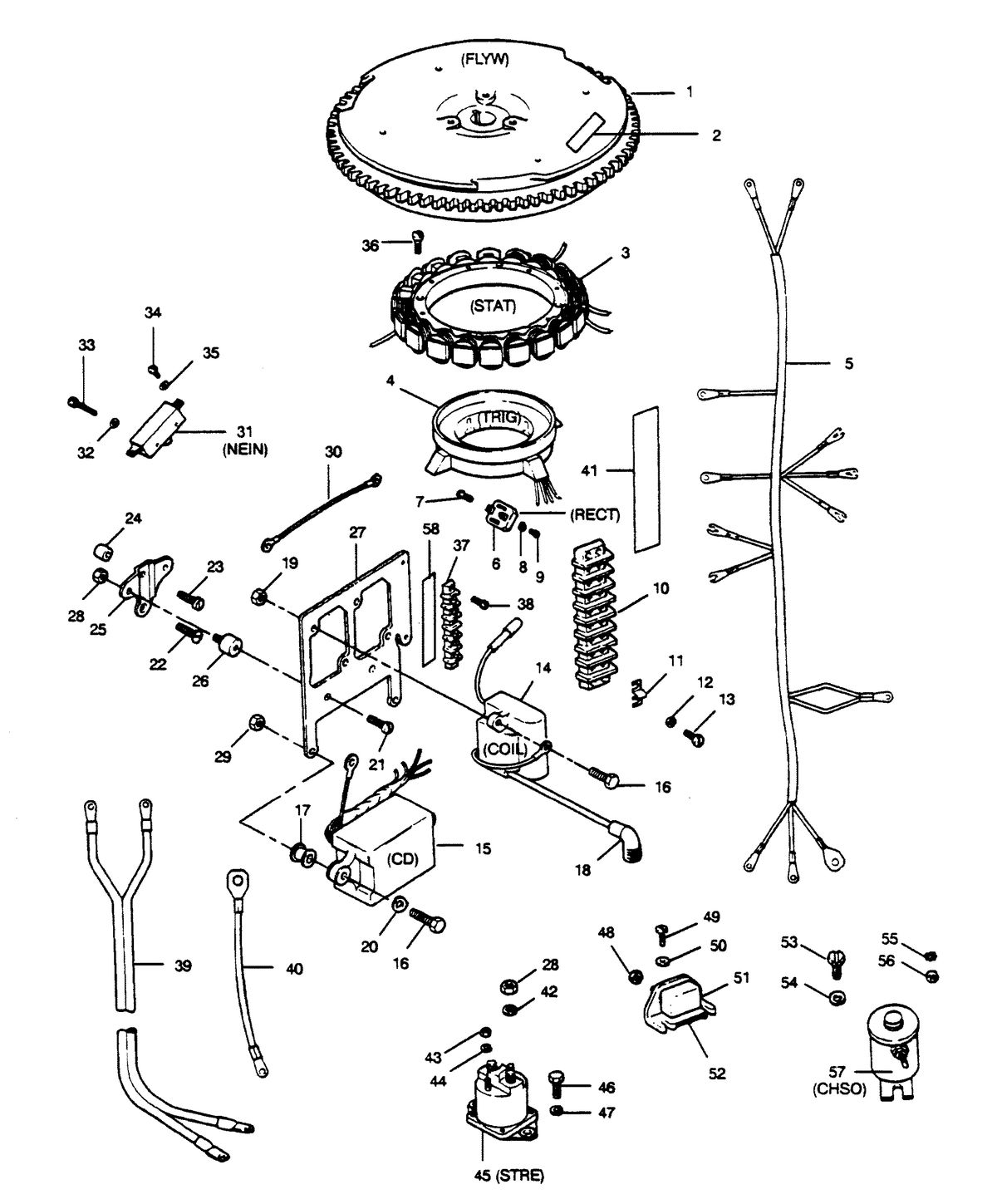 FORCE FORCE 1990 50 H.P. "C" MODELS ELECTRICAL COMPONENTS