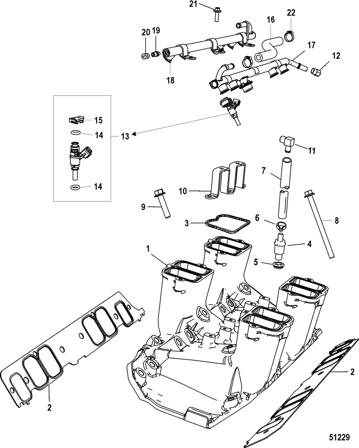 MERCRUISER 8.2 HO EC Intake Manifold