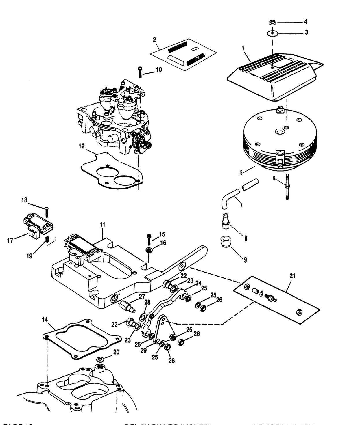 MERCRUISER 5.7L (ALPHA) (EFI-TBI)5.7L (BRAVO) (EFI-TBI) ENGINE THROTTLE LINKAGE