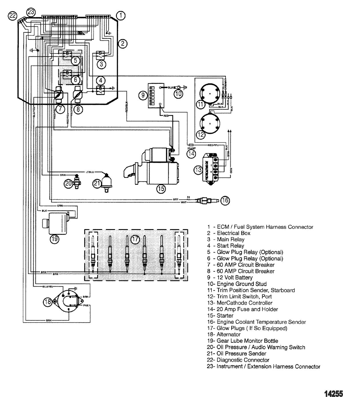 MERCRUISER CUMMINS/MERCRUSER DIESEL (2.8L/165) (4.2L/250) Engine Harness