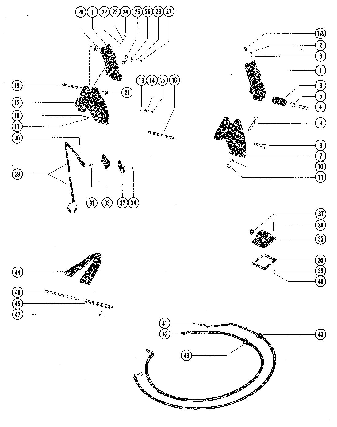 MERCURY MERC 90 TRIM CYLINDERS AND HYDRAULIC HOSES