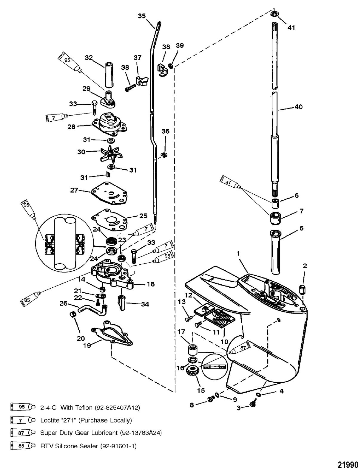 MERCURY/MARINER SEA PRO/MARATHON 15 H.P. Gear Housing(Driveshaft)