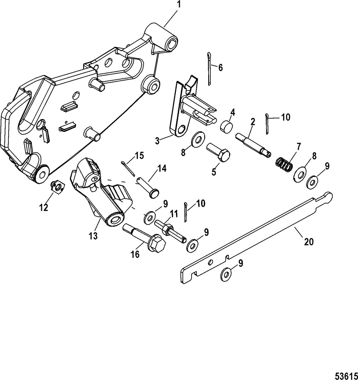 MERCRUISER 4.2L TDI SHIFT BRACKET, Mechanical