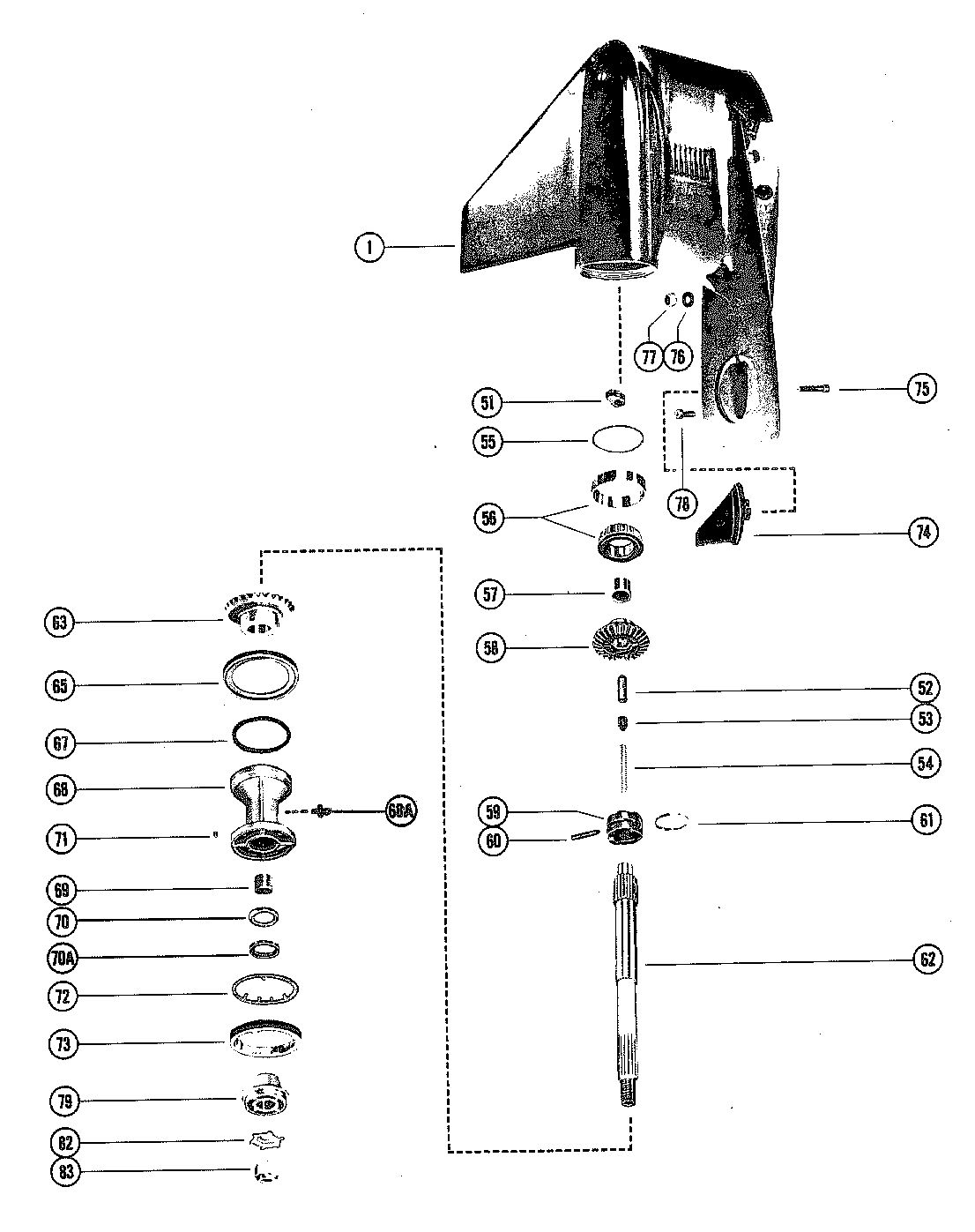 MARINER MARINER 80 GEAR HOUSING (PROPELLER SHAFT)