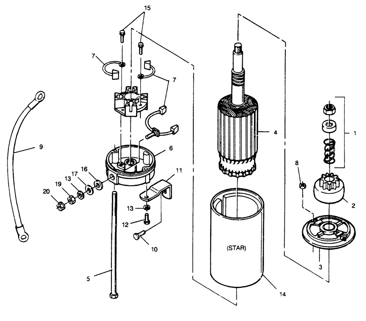 FORCE FORCE 1990 120 H.P. "C" MODELS L-DRIVE STARTER