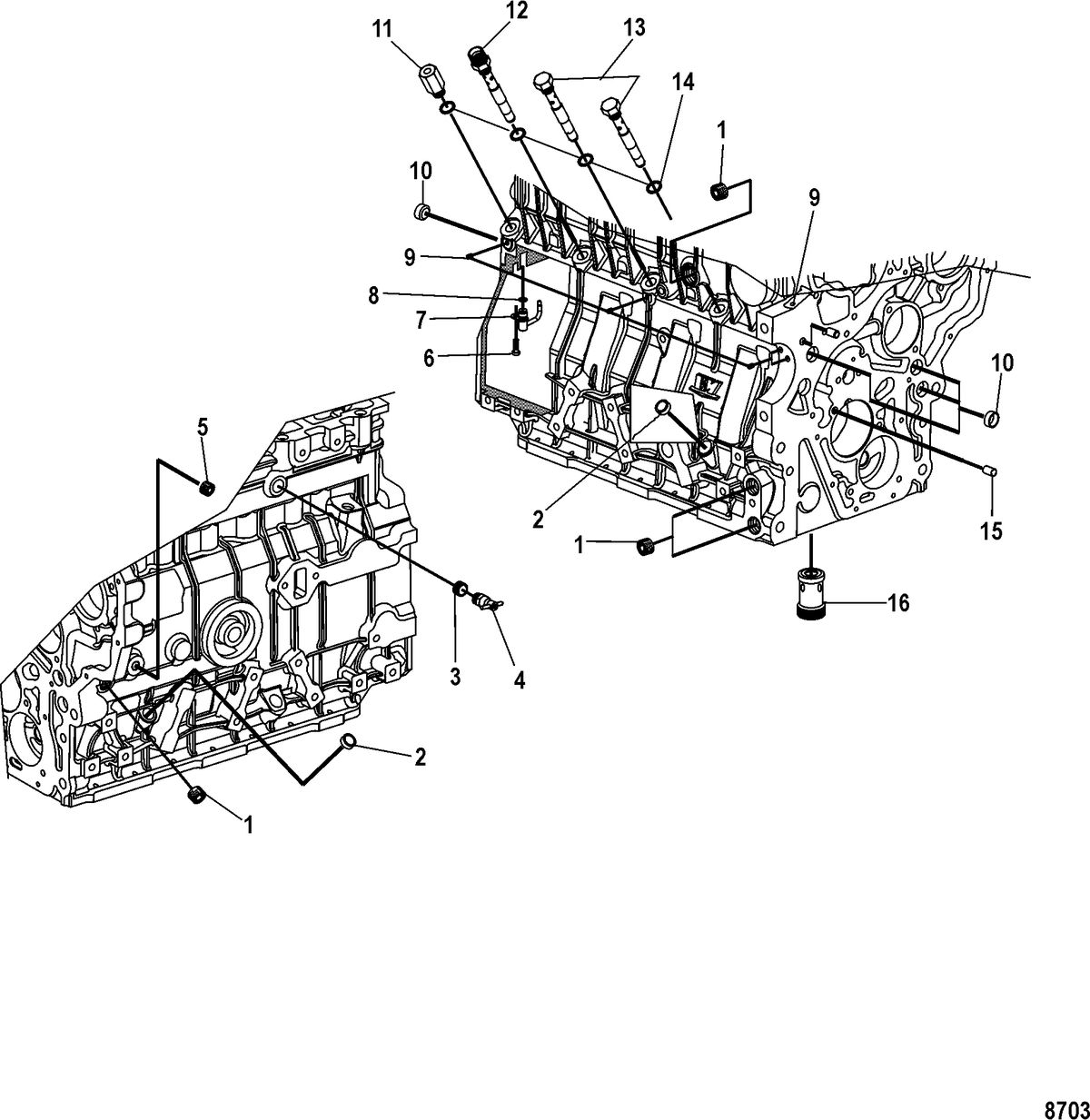 MERCRUISER CUMMINS/MERCRUISER DIESEL 2.8L-200/170 Oil System Components