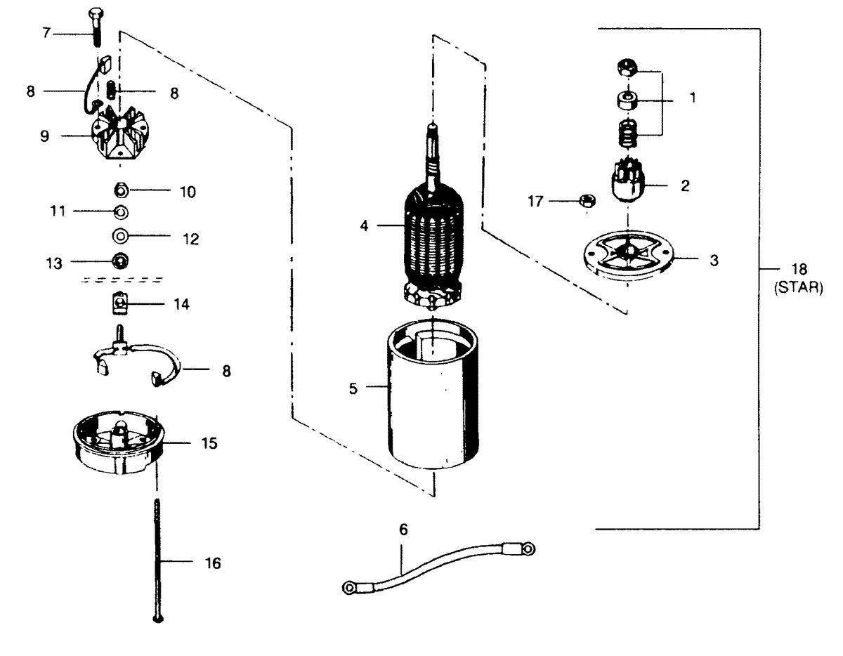 FORCE FORCE 1991 50 H.P. "B" MODELS ELECTRIC STARTER