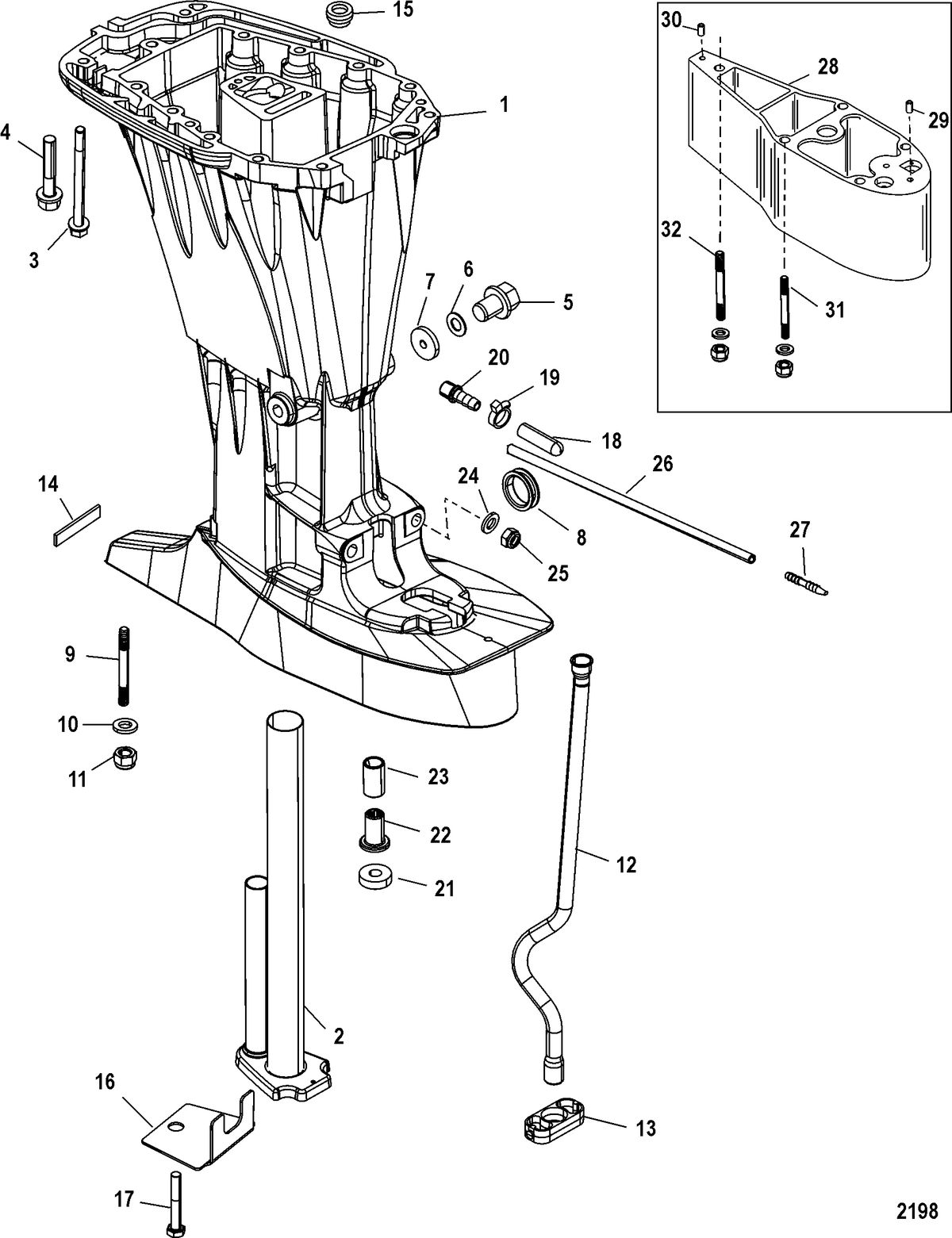 MERCURY/MARINER 40/50/60 EFI (4 CYLINDER) 4-STROKE Driveshaft Housing