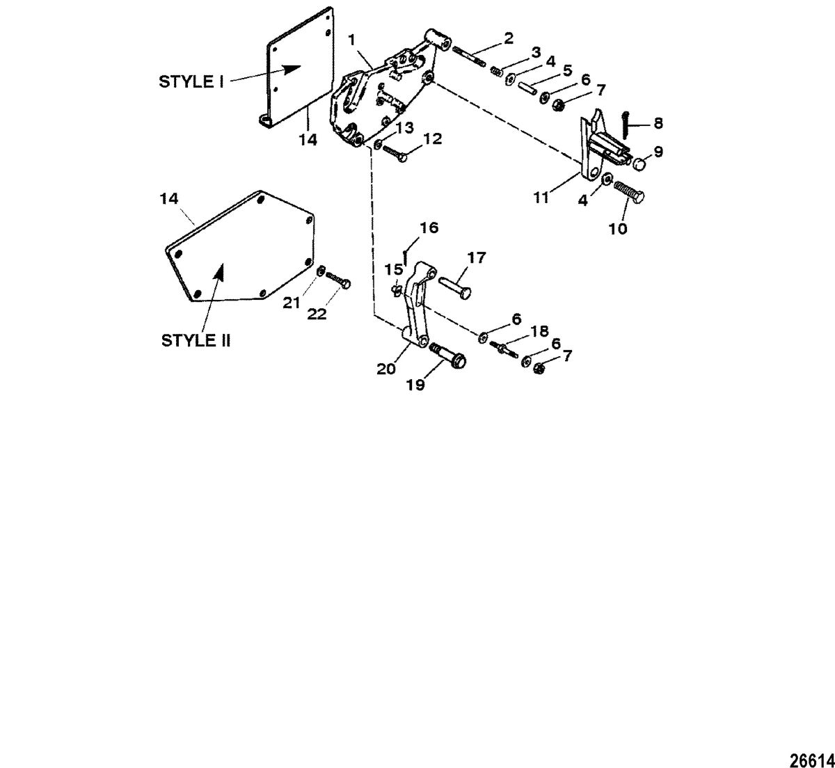 RACE STERNDRIVE 525 SC - GEN VI Shift Bracket