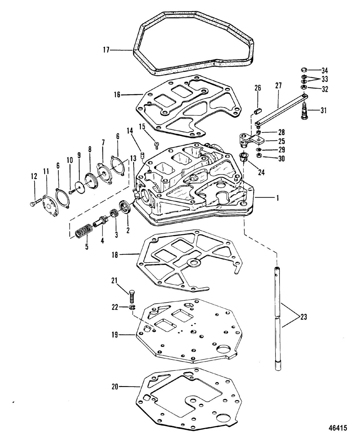 MERCURY 3.4 LITRE EXHAUST PLATE
