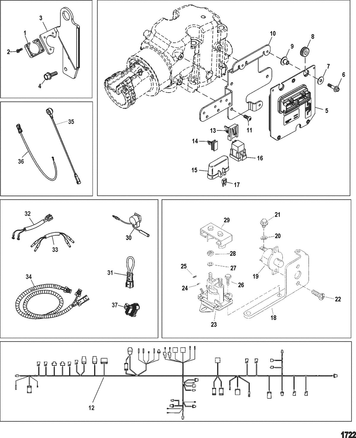 MERCRUISER 350 MAG MX 6.2L MPI INBOARD ELECTRICAL COMPONENTS