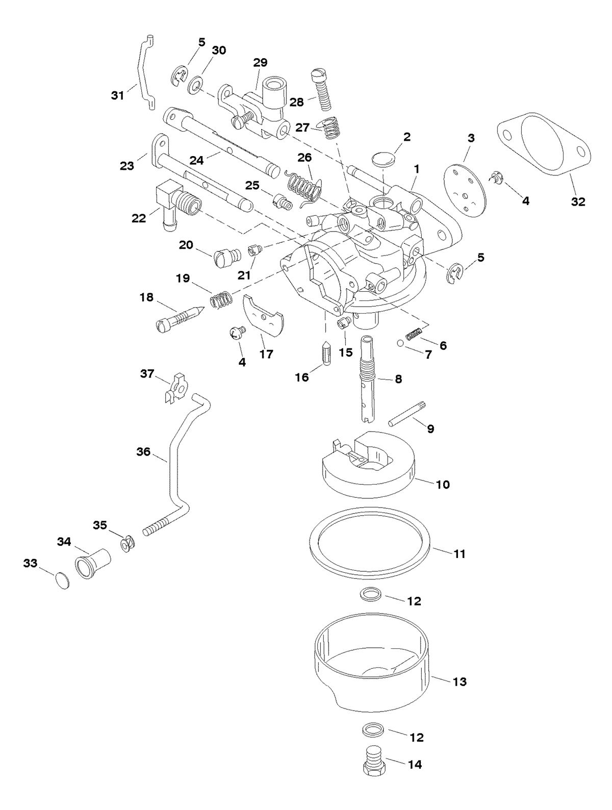 FORCE FORCE 25 H.P. (1998) CARBURETOR