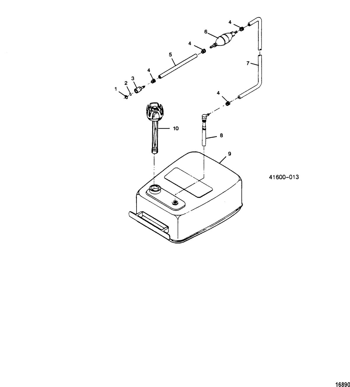 FORCE FORCE 1989 A MODEL 35 HP Fuel Tank and Line