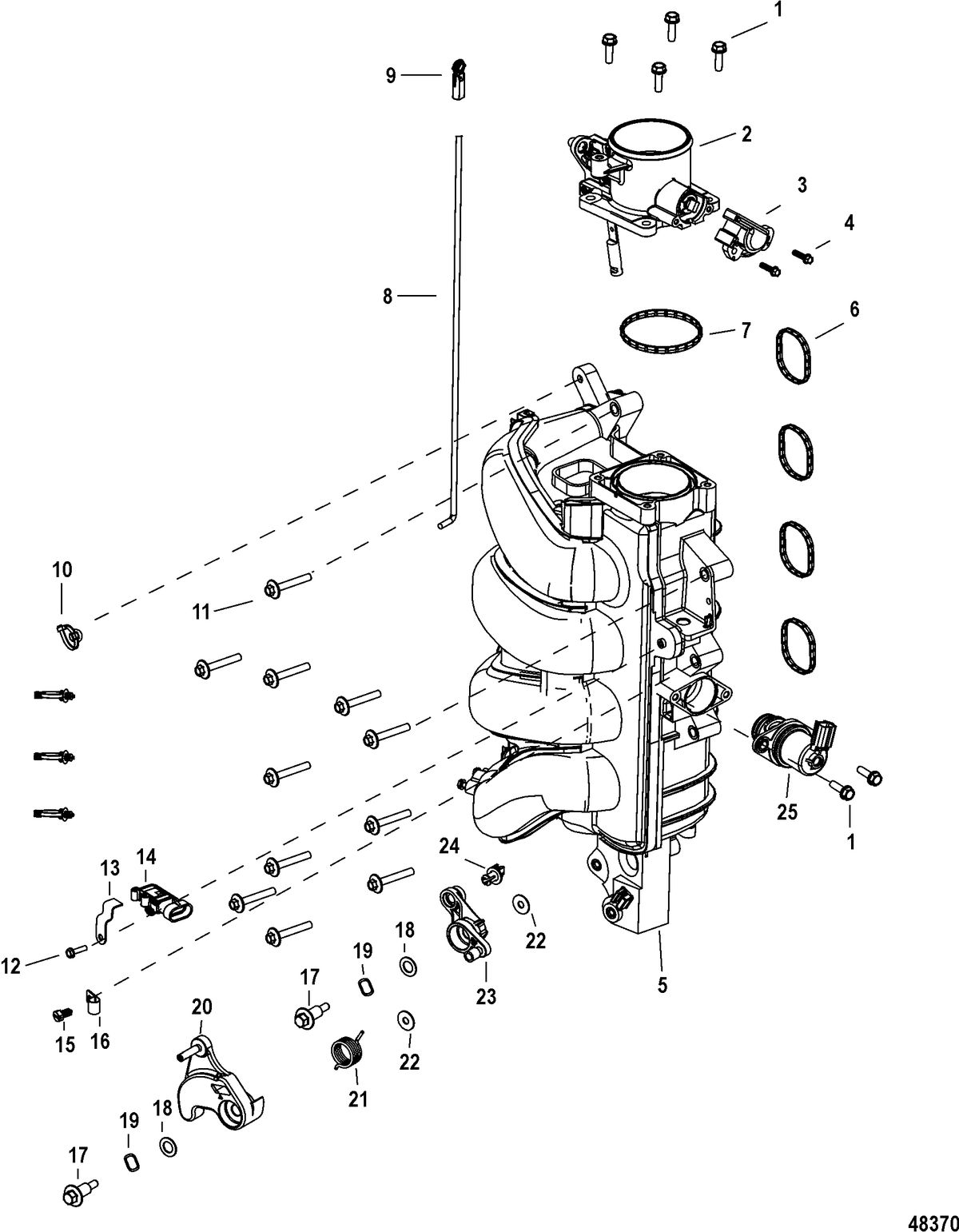 MERCURY/MARINER 150 4-STROKE Integrated Air Fuel Module Components