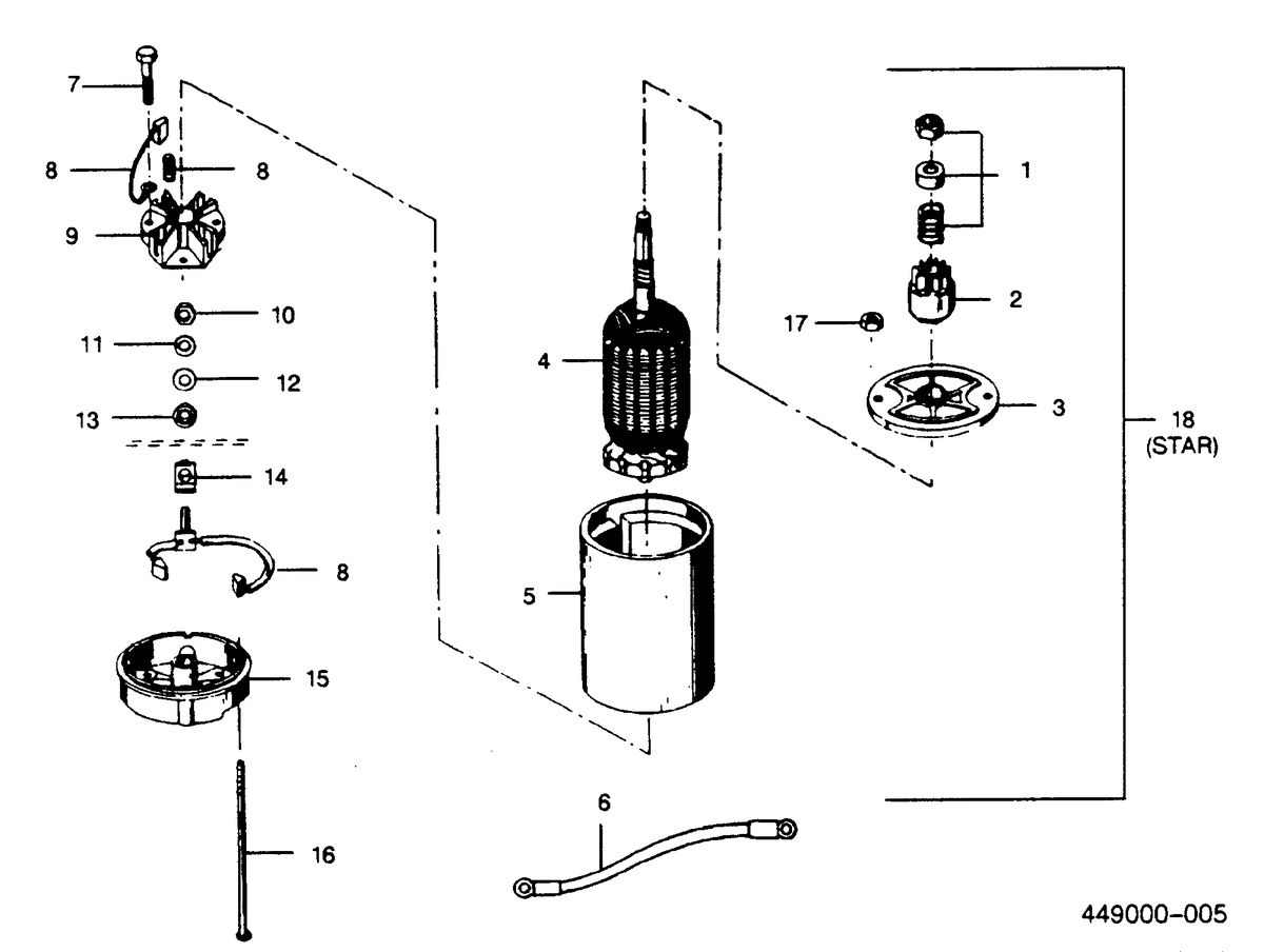 FORCE FORCE 1990 50 H.P. "B" MODELS ELECTRIC STARTER