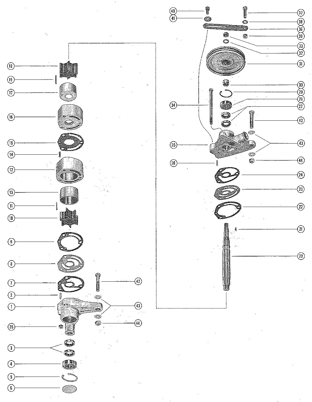 MERCRUISER 225 ENGINE WATER PUMP ASSEMBLY