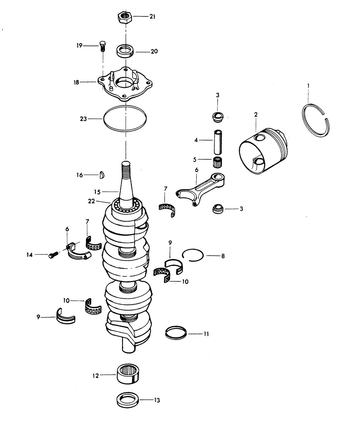 CHRYSLER 140 H.P. CRANKSHAFT AND PISTON GROUP