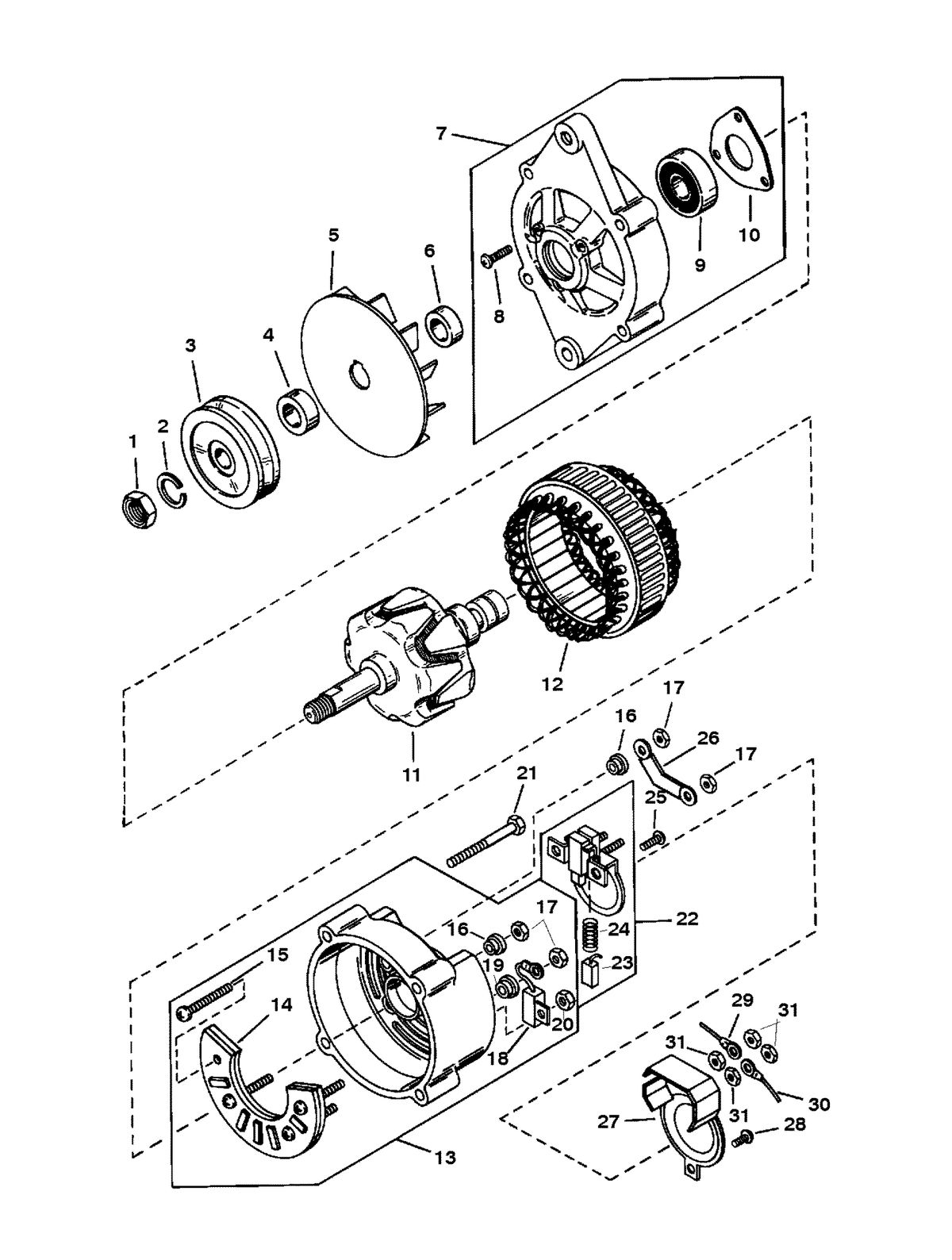 MERCRUISER 5.7L INBOARD ENGINE ALTERNATOR (MANDO #AC155603)