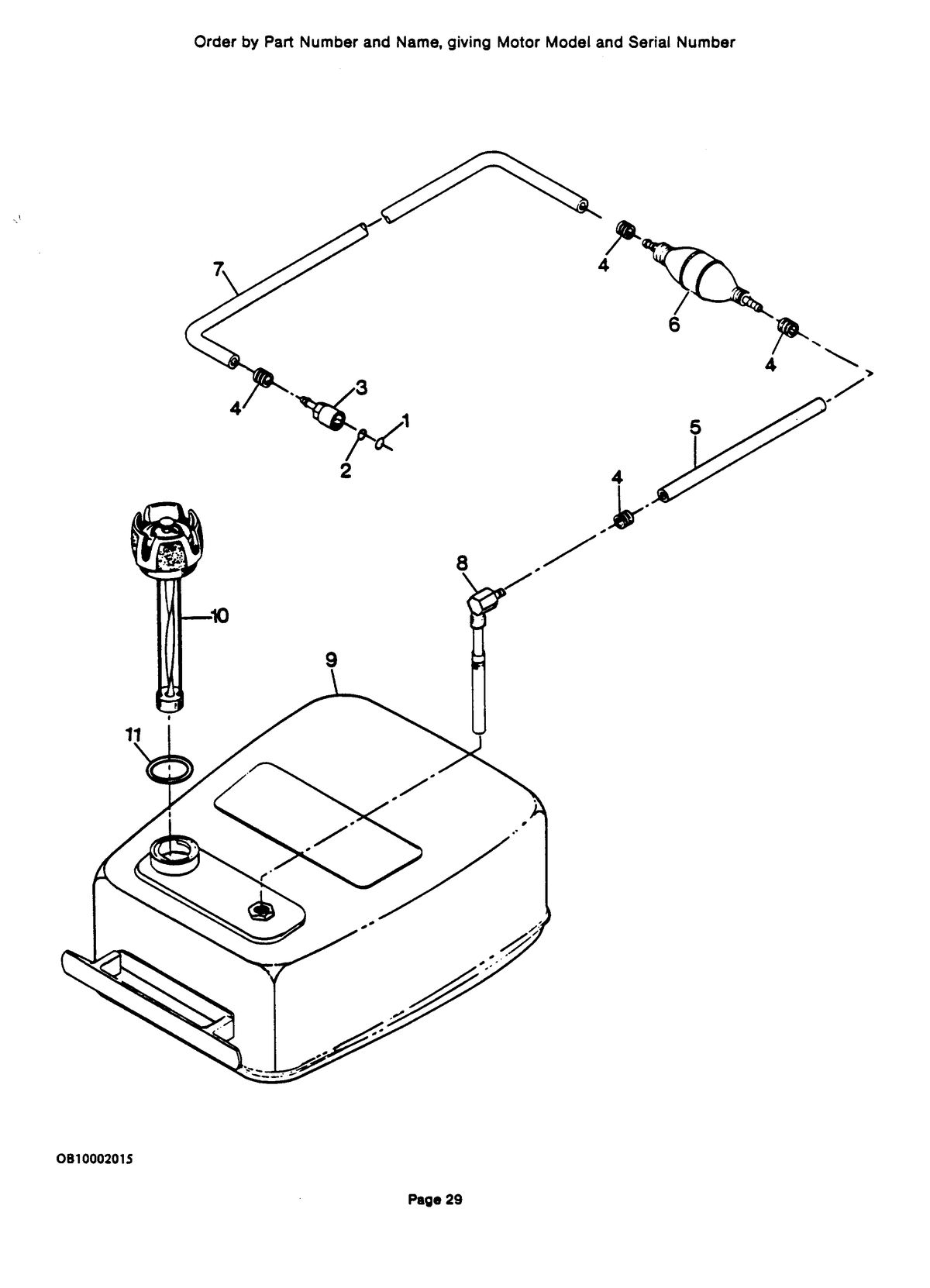 FORCE 9.9 H.P. Fuel Tank and Line