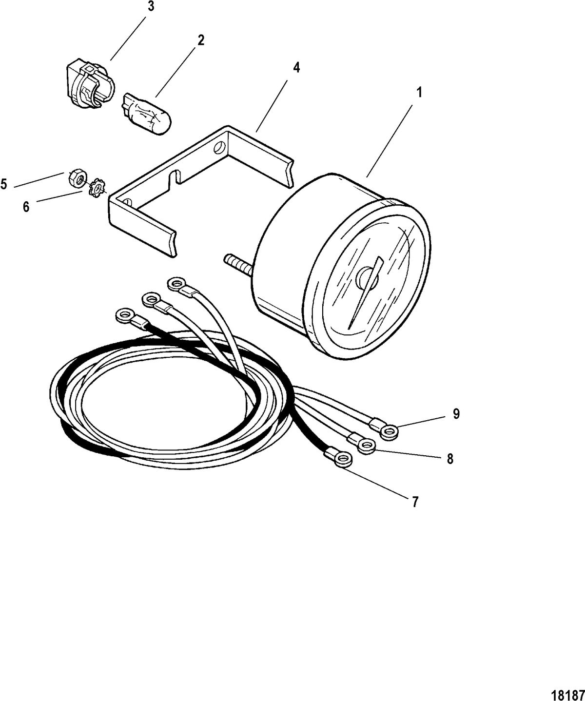 ACCESSORIES INSTRUMENTATION-GAUGES AND COMPONENTS Gauge and Mounting Hardware, Tachometer (895283 Series)