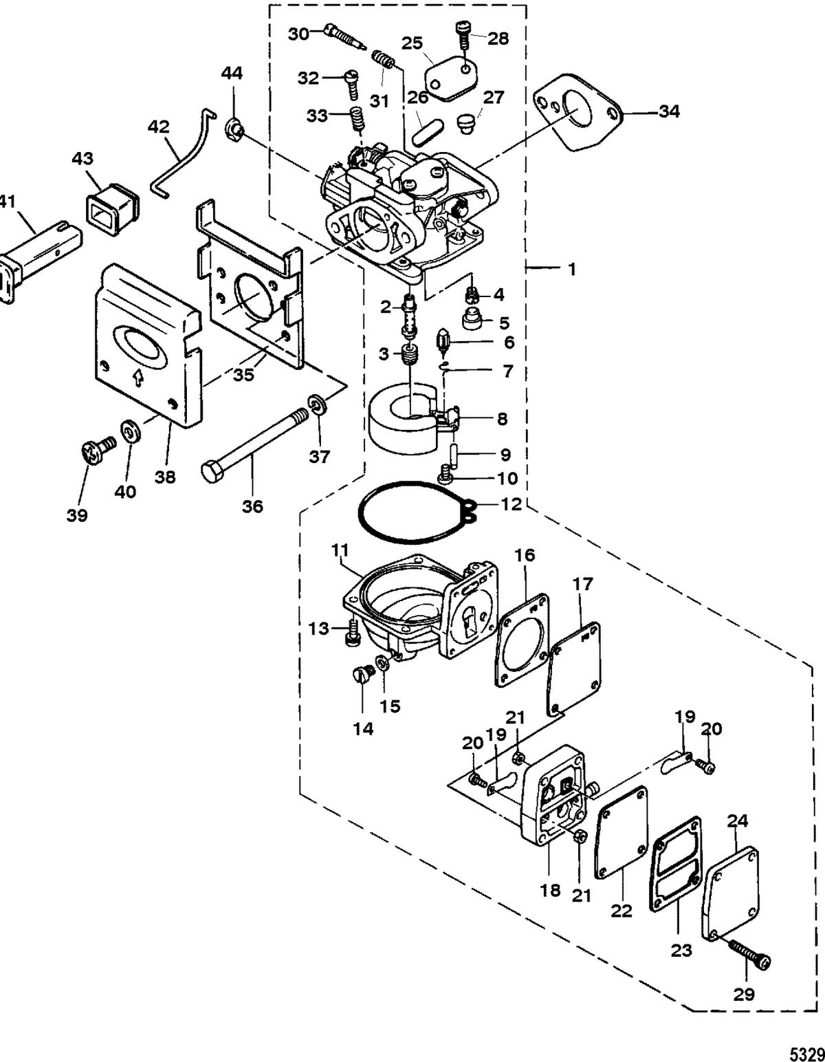 MERCURY/MARINER 4/5 HP Carburetor