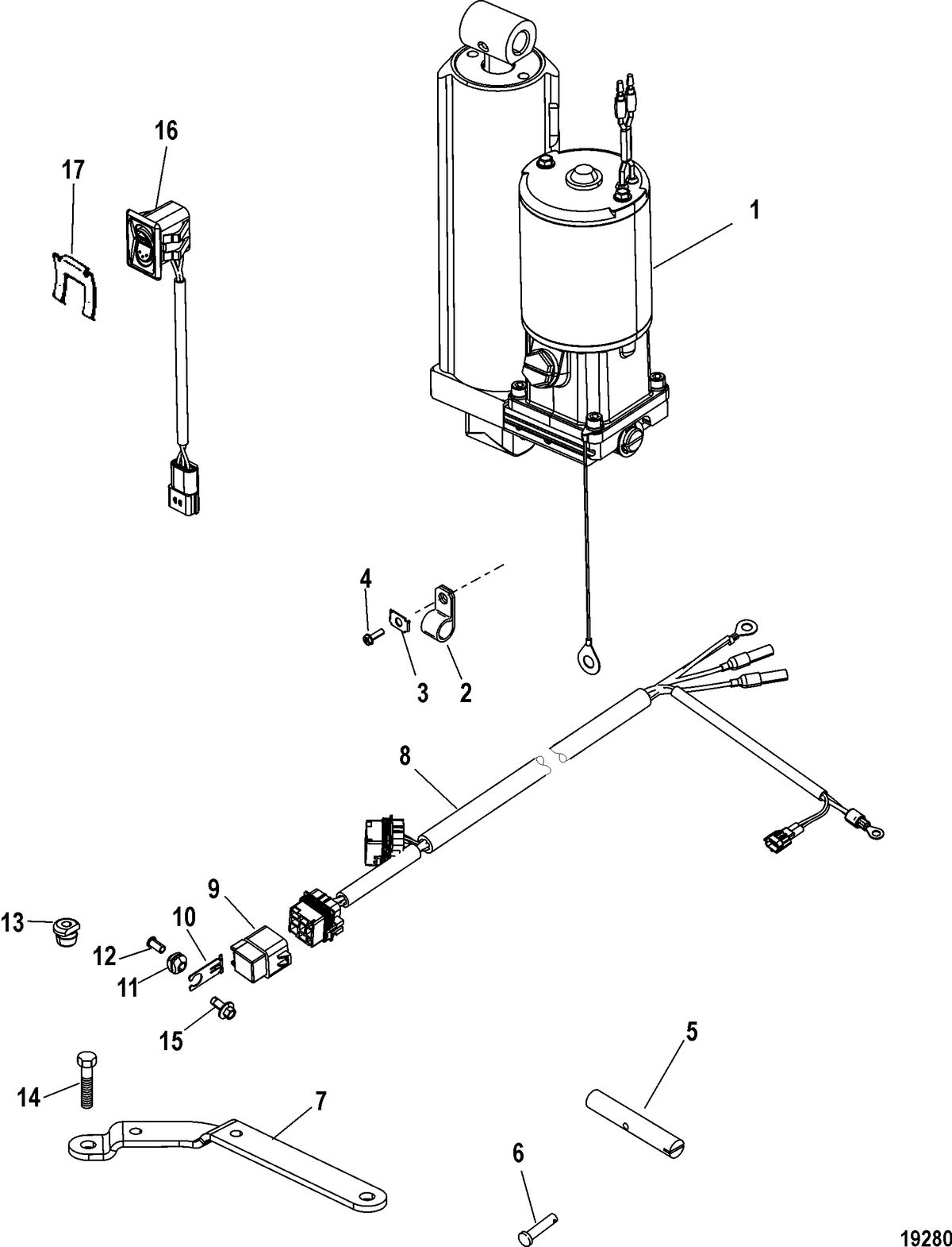 MERCURY/MARINER 30/40 EFI 4-STROKE (3 CYLINDER) Power Trim Kit, 830150A11