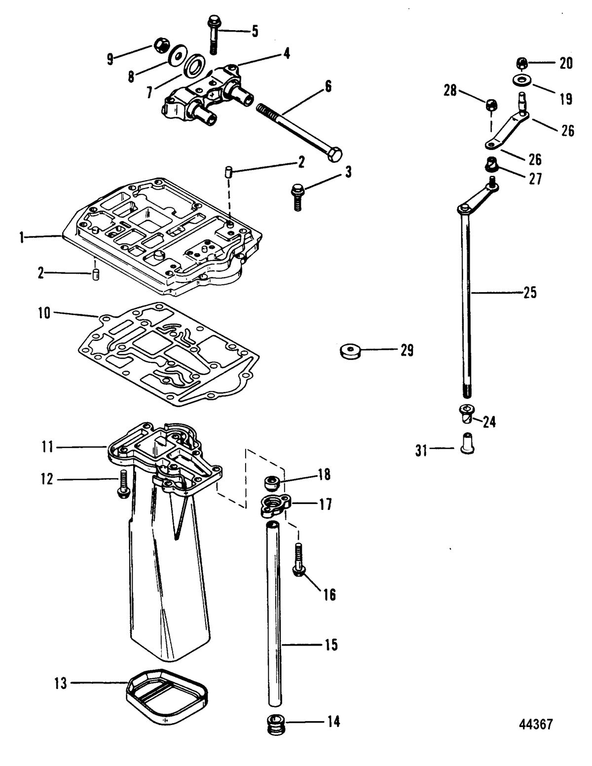 FORCE 90 HP (1995) FORCE Exhaust Plate