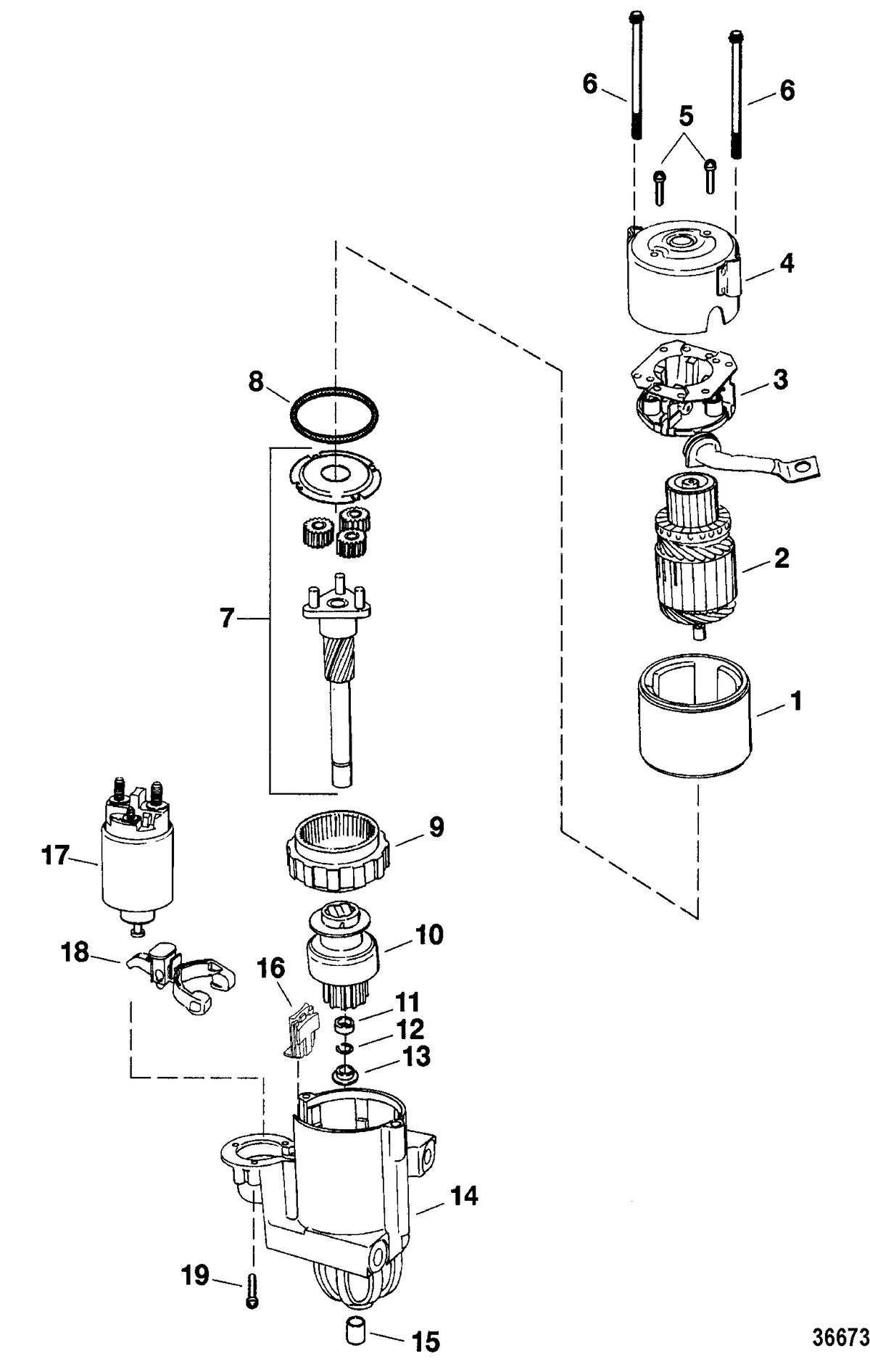MERCRUISER 5.7L COMPETITION SKI ENGINE STARTER ASSEMBLY