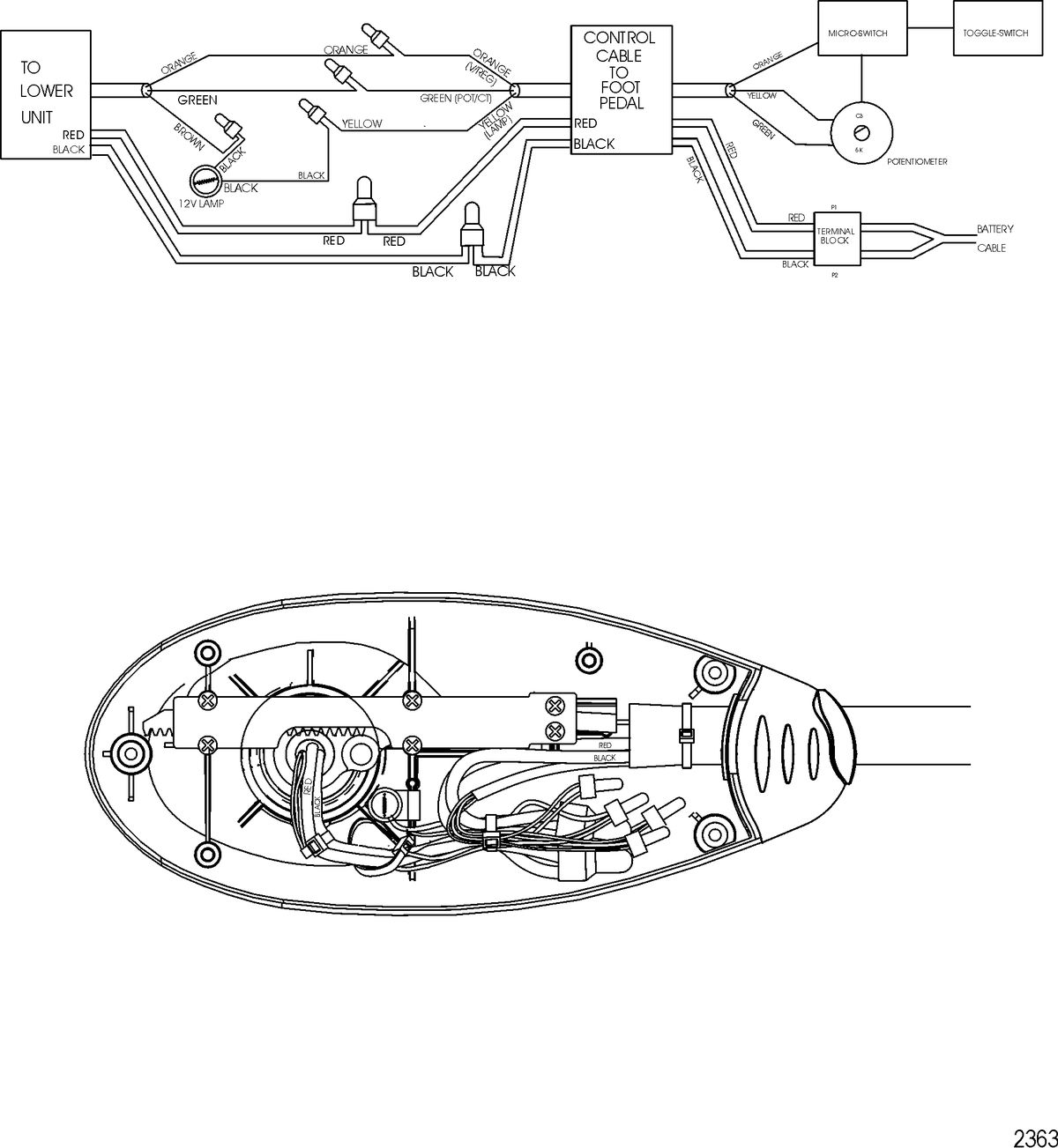 TROLLING MOTOR MOTORGUIDE FRESH WATER SERIES Wire Diagram(Model FW54FBD)