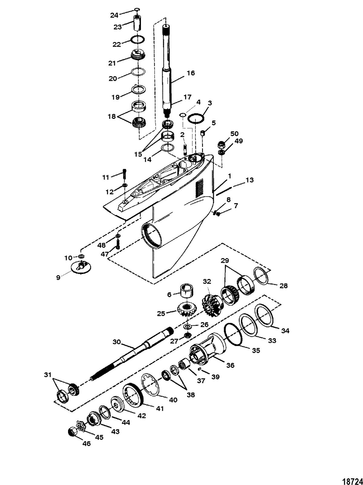 MERCRUISER BRAVO I/II/III STERNDRIVE AND TRANSOM ASSEMBLY GEAR HOUSING(BRAVO II)