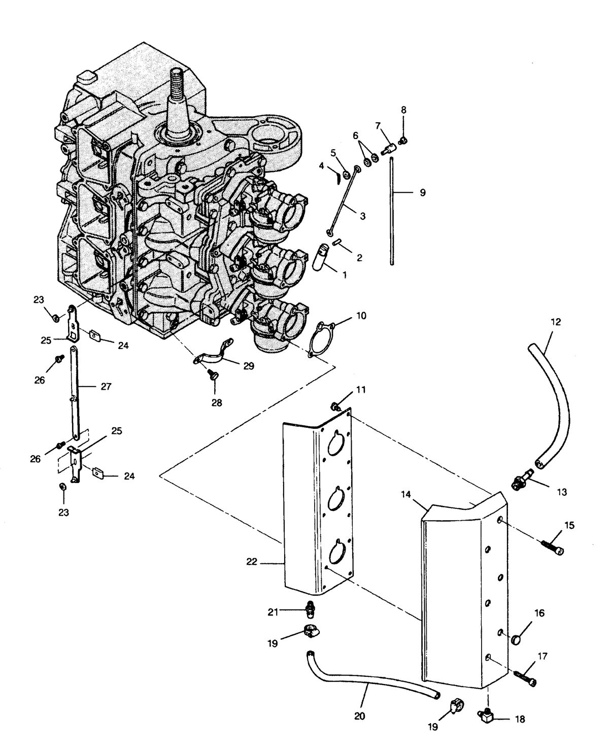 FORCE FORCE 1991 90 H.P. "D" MODEL L-DRIVE INTAKE COVER