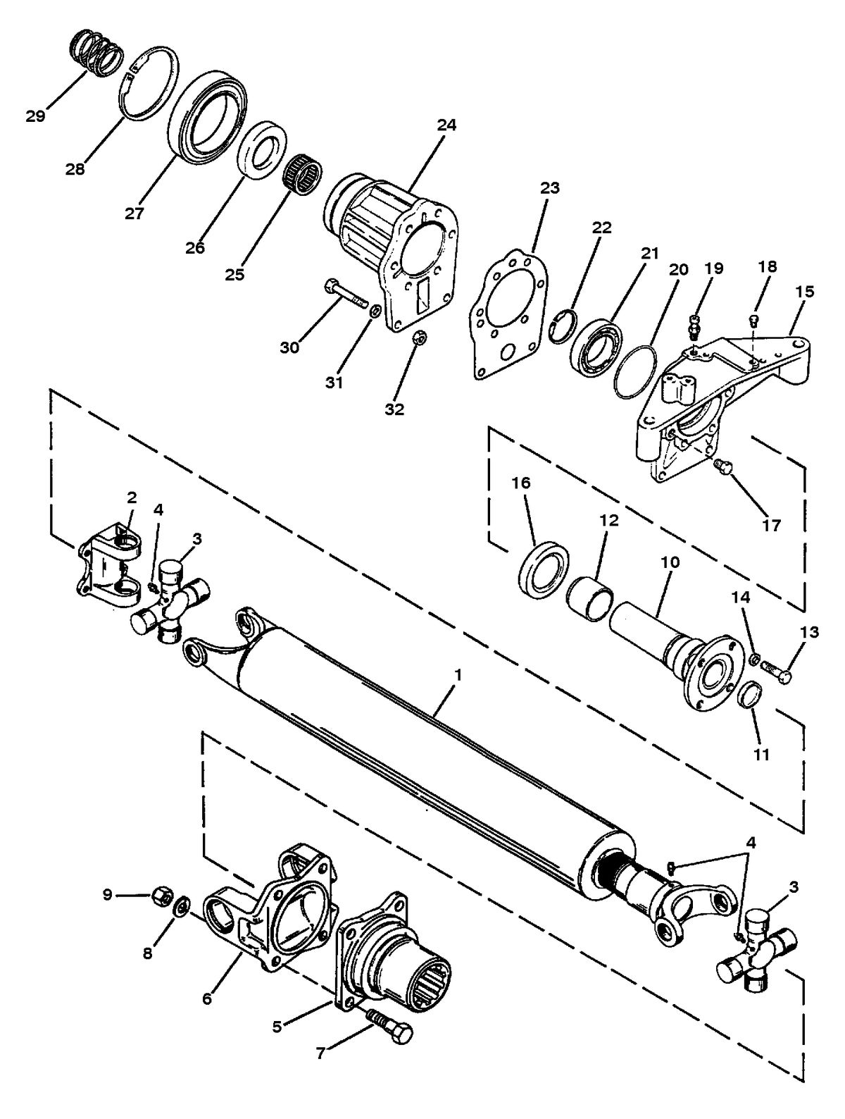 MERCRUISER 600SC GEN IV & V ENGINE DRIVESHAFT AND TAILSTOCK (DRIVELINE)