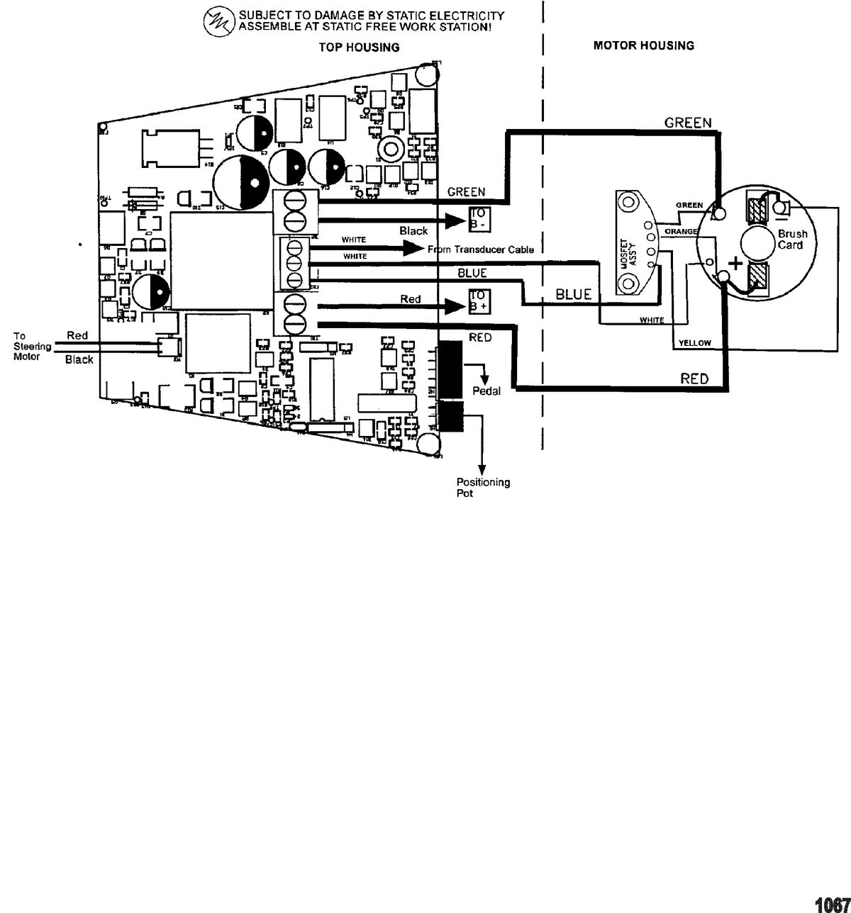 TROLLING MOTOR MOTORGUIDE EXCEL SERIES Wire Diagram(Model EX71SP) (Without Puck) (24 Volt)