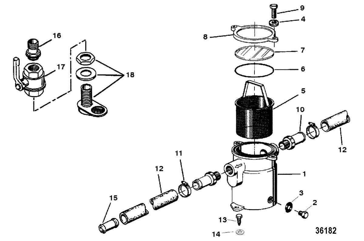 MERCRUISER D3.6L BRAVO DIESEL SEAWATER FILTER