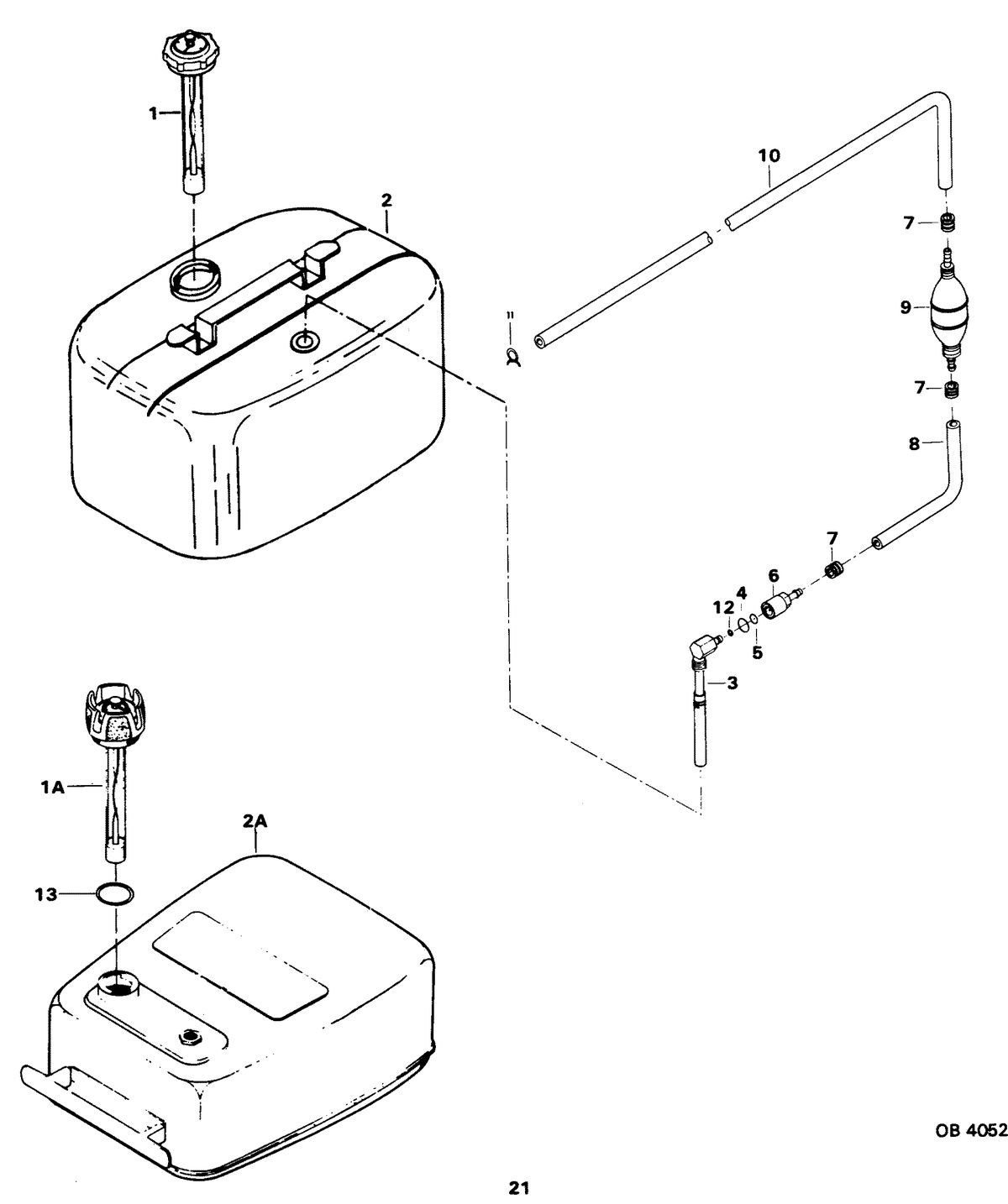 FORCE FORCE 85 H.P. FUEL TANK AND LINE
