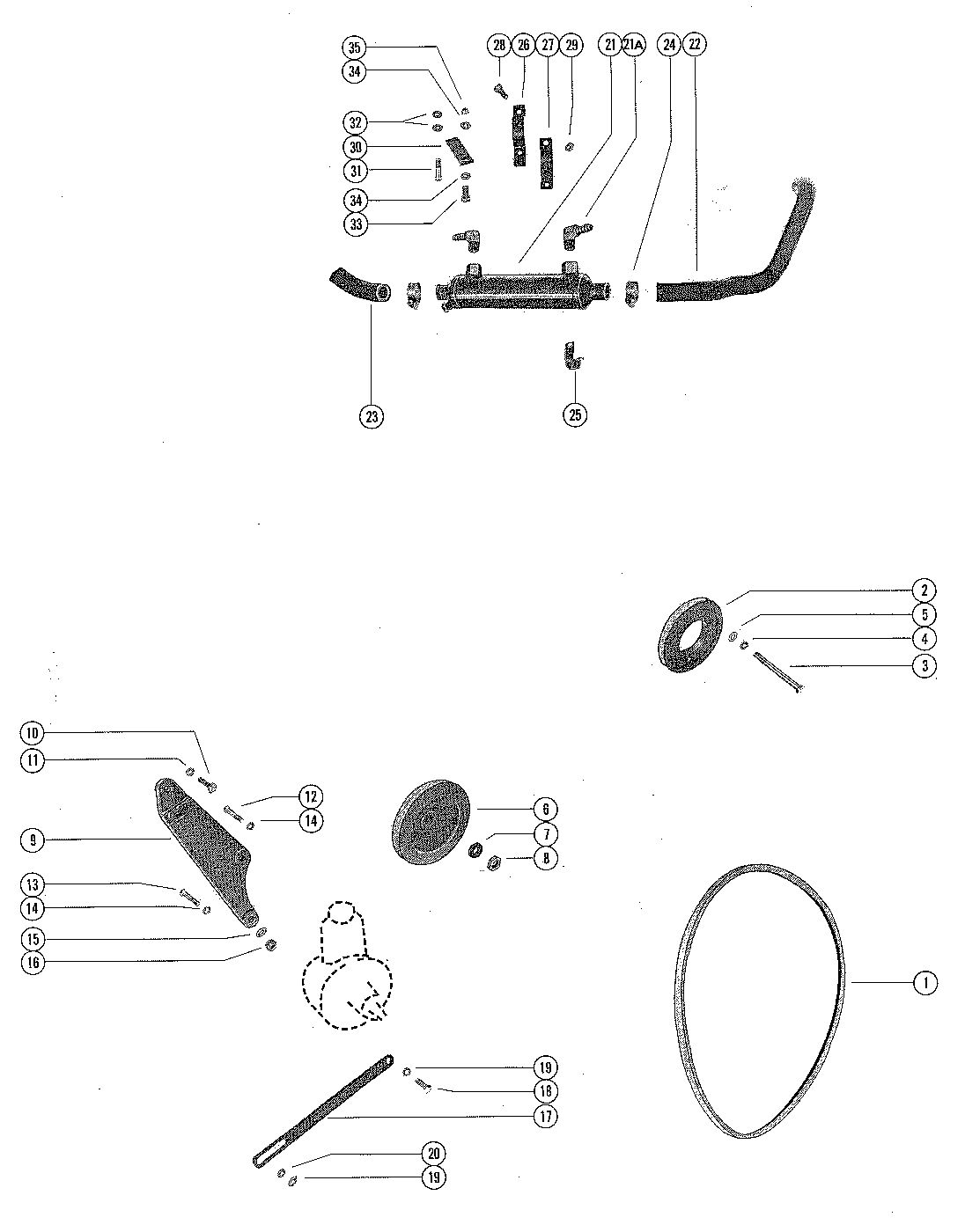 MERCRUISER 215 ENGINE POWER STEERING COMPONENTS