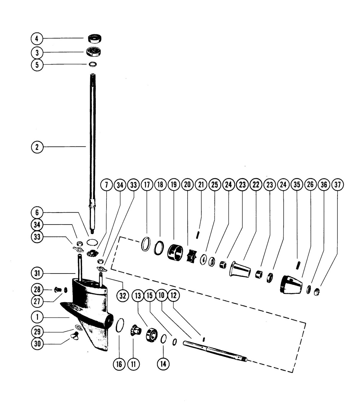 RACE OUTBOARD 44 XS GEAR HOUSING