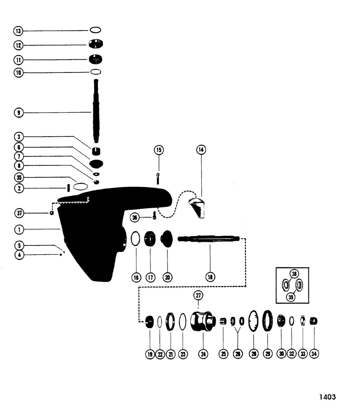 MERCRUISER TR (200 RATIO) TRS (1.50 RATIO) STERN DRIVE GEAR HOUSING(TRS)