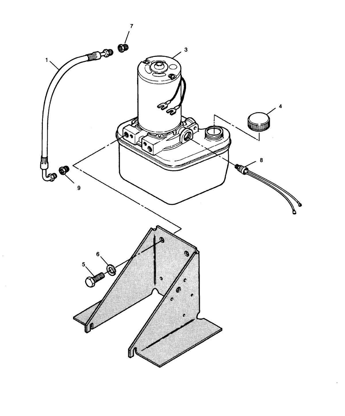 FORCE FORCE 1991 90 H.P. "B" MODELS TRIM PUMP AND LINES