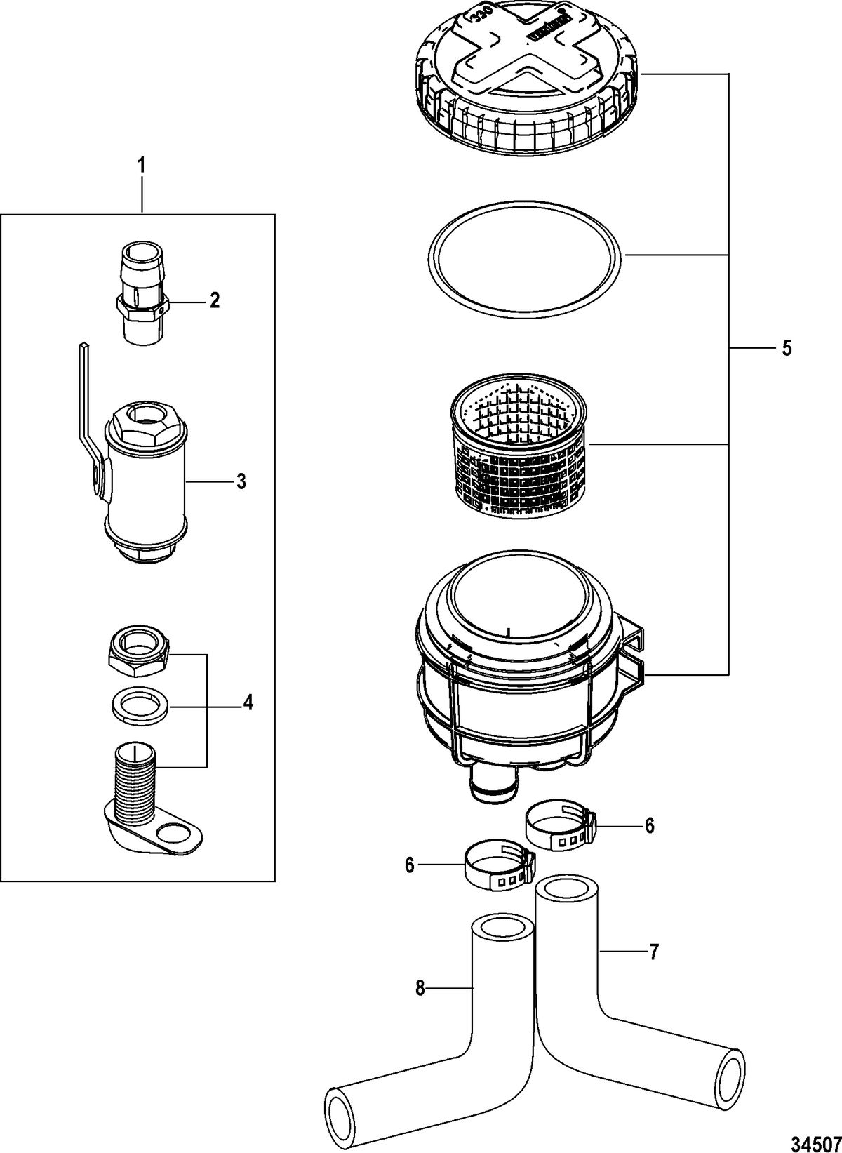 MERCRUISER CUMMINS/MERCRUISER DIESEL (QSD-2.0L) Seawater Filter