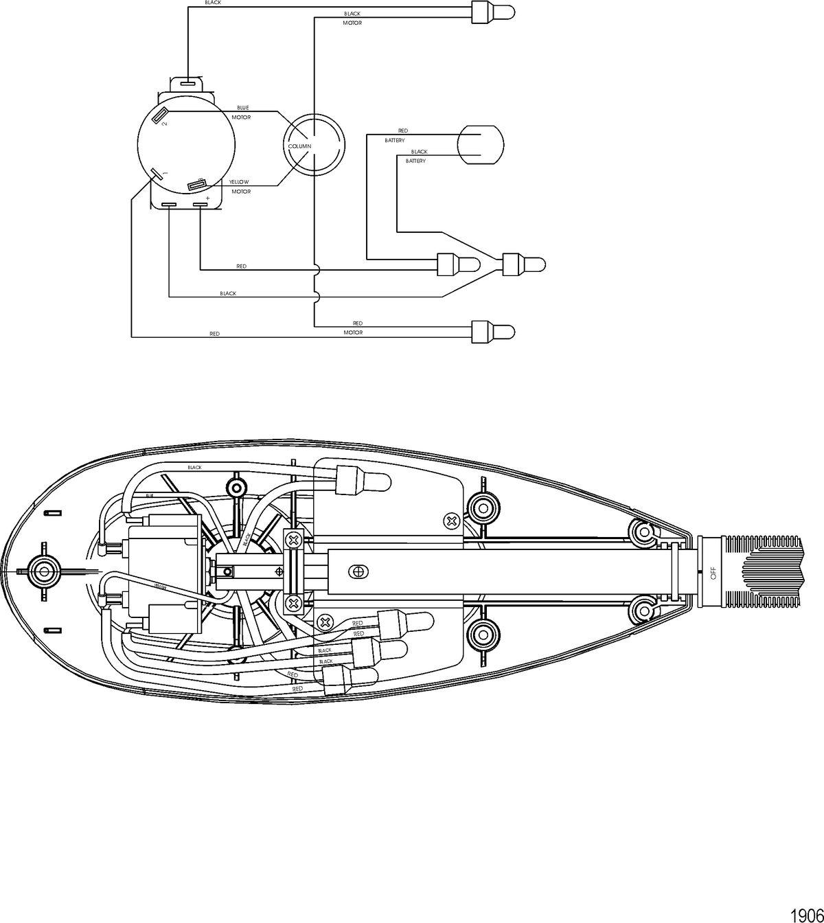 TROLLING MOTOR MOTORGUIDE BILL DANCE SERIES Wire Diagram(Model BD1250)