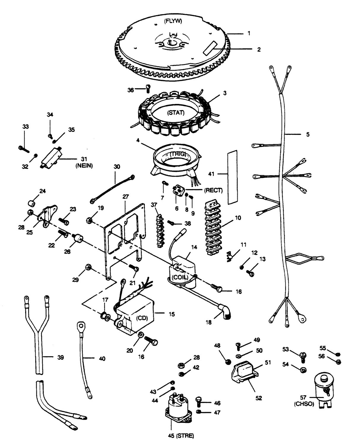 FORCE FORCE 1989 50 H.P. "C" MODELS ELECTRICAL COMPONENTS