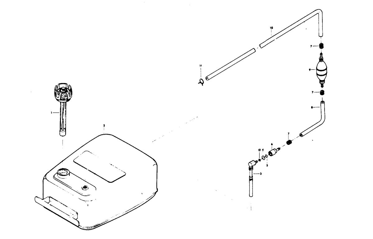 CHRYSLER 140 H.P. FUEL TANK AND LINE