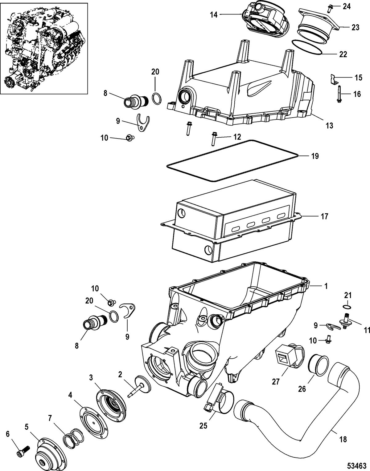 RACE STERNDRIVE RACE 1100 QC4V Intercooler Assembly
