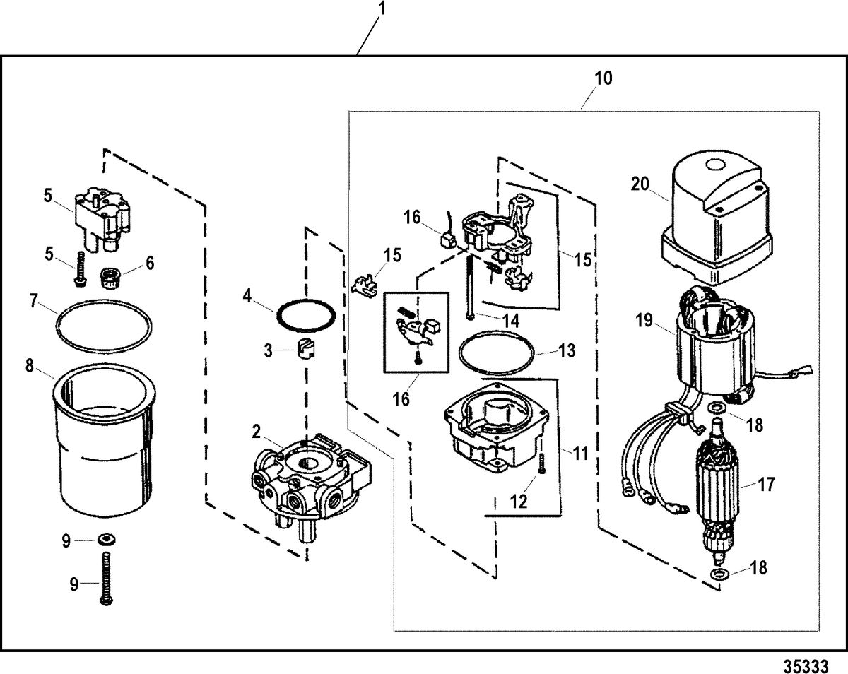 RACE STERNDRIVE SSM/DRY SUMP DRIVES AND TRANSOMS Trim Pump Components(Design II - 846859A1)